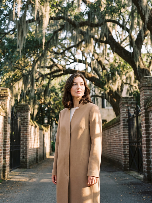 Colette Collarless Coat - front