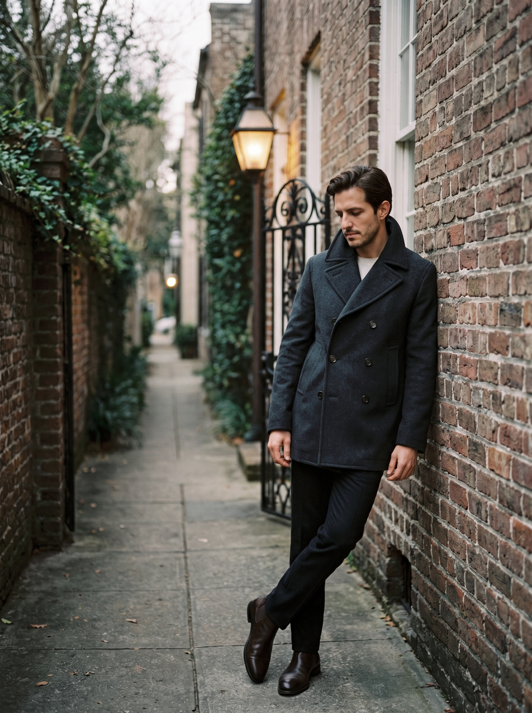 Marsden Wool Peacoat - charcoal