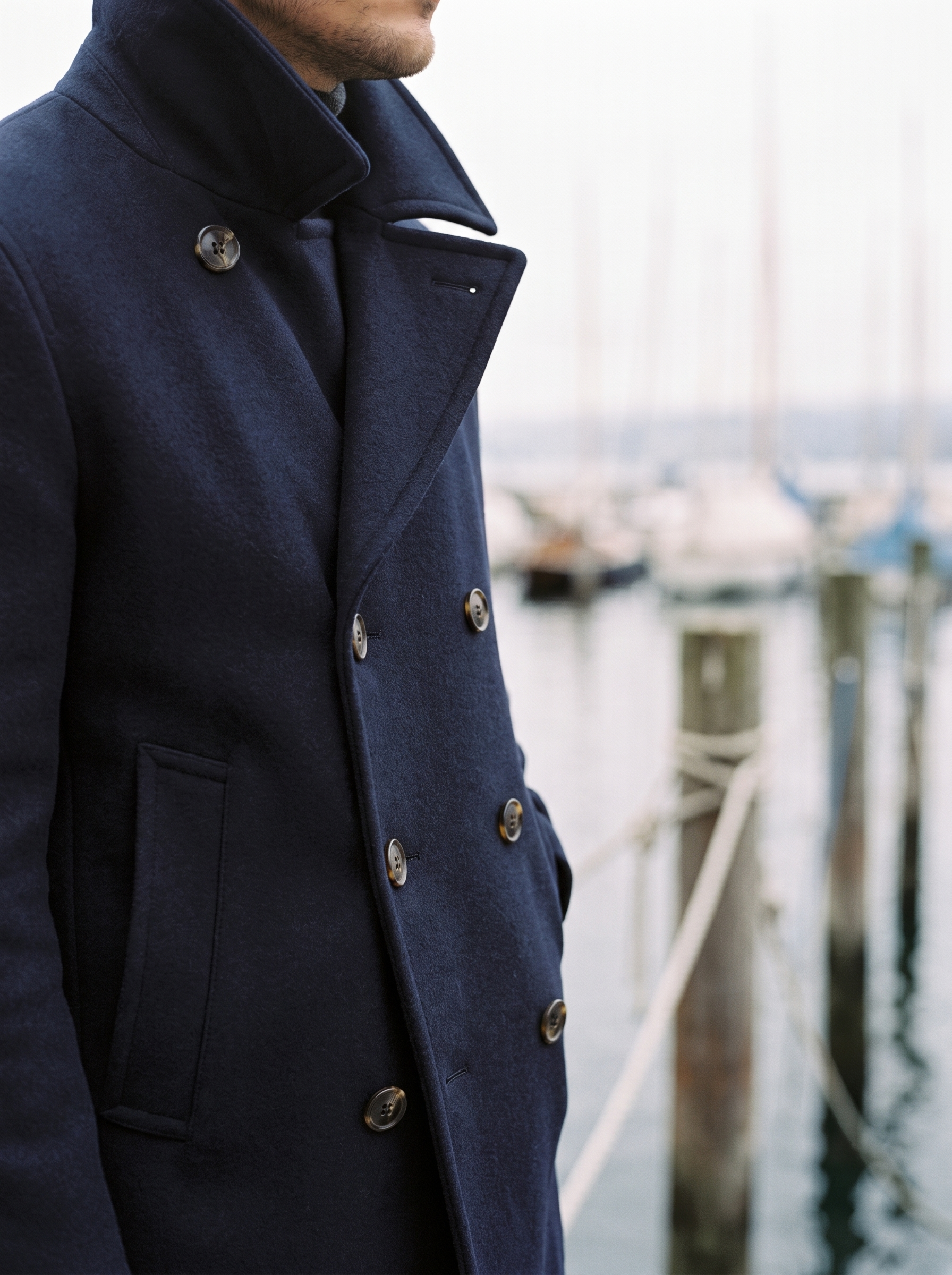 Marsden Wool Peacoat - detail