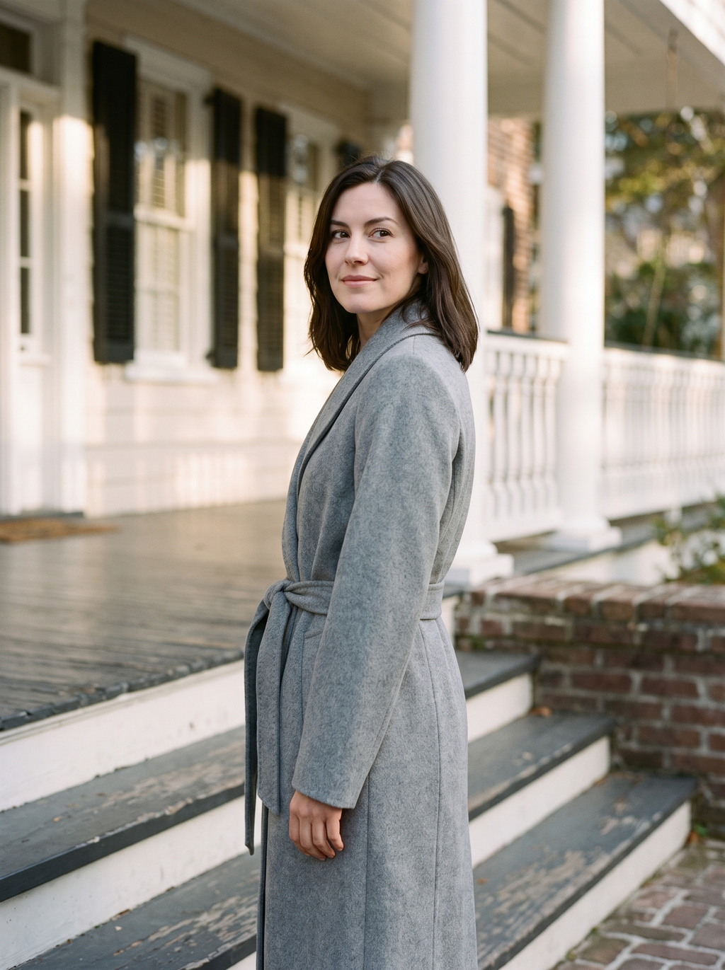 Beatrix Shawl Wrap Coat - grey