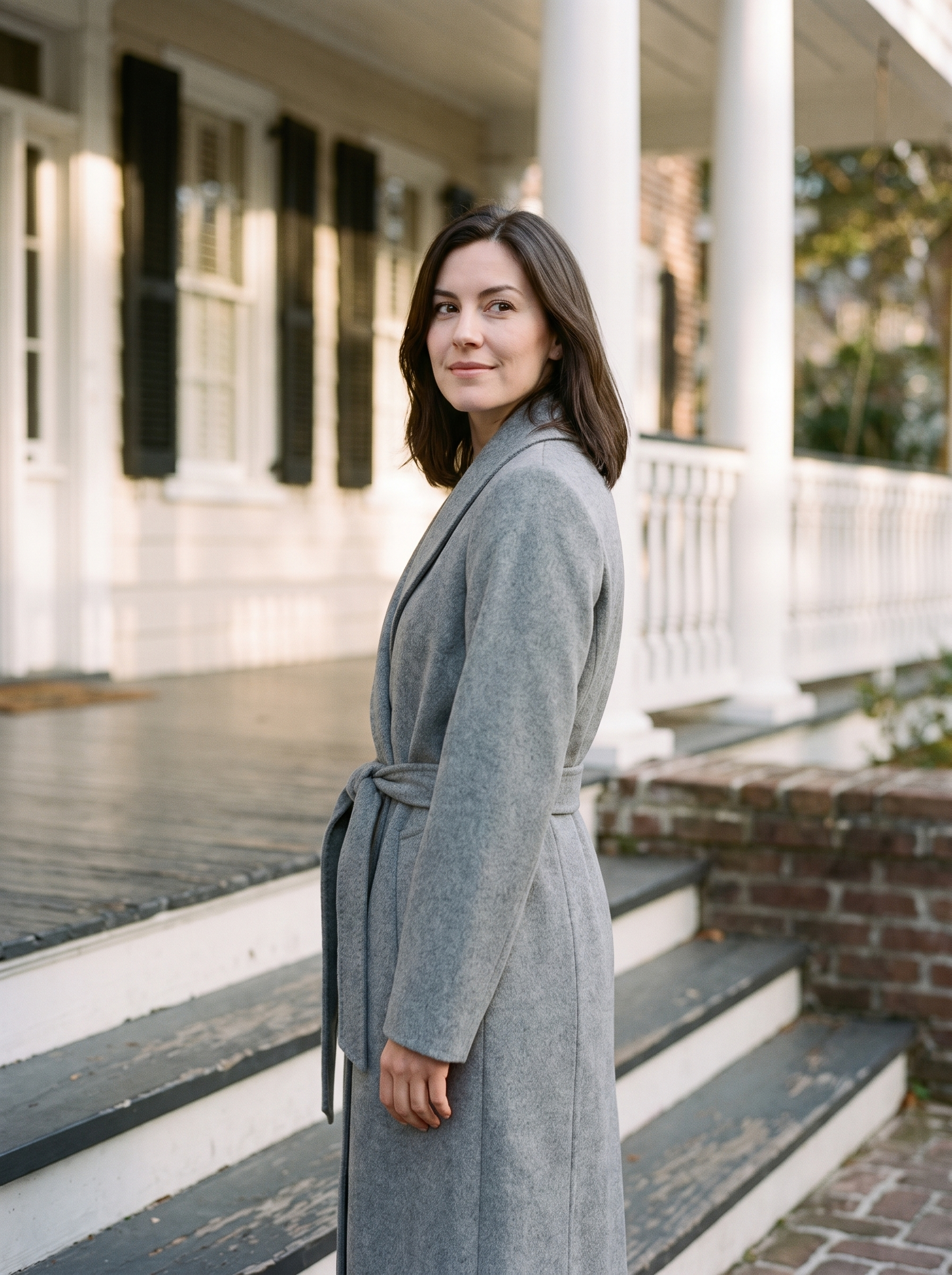 Beatrix Shawl Wrap Coat - grey