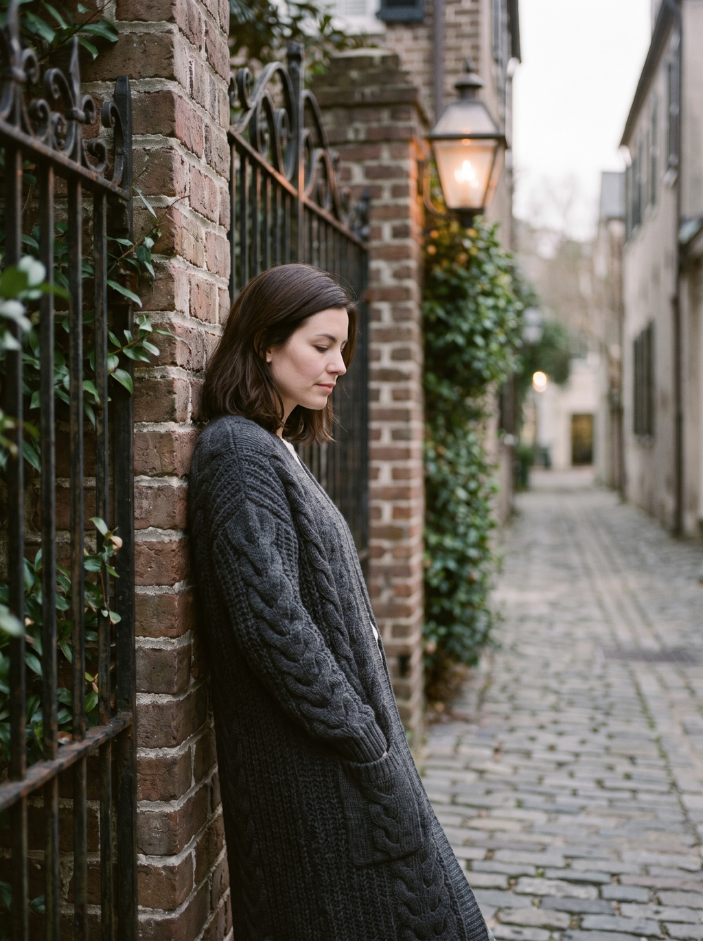 Iris Longline Cardigan - charcoal