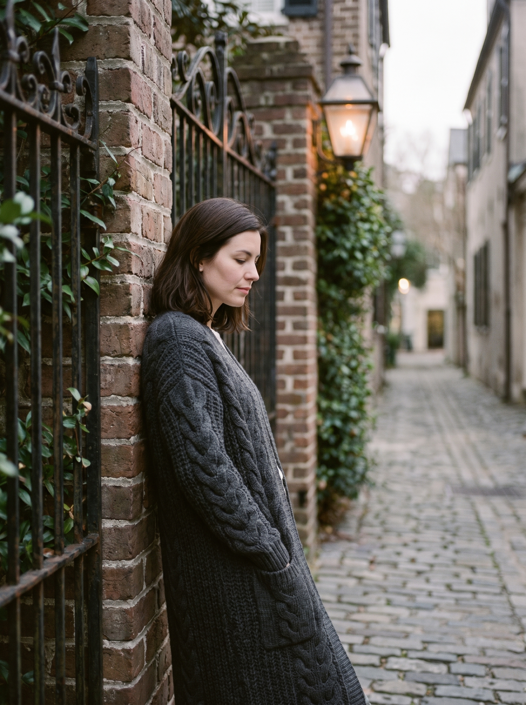 Iris Longline Cardigan - charcoal