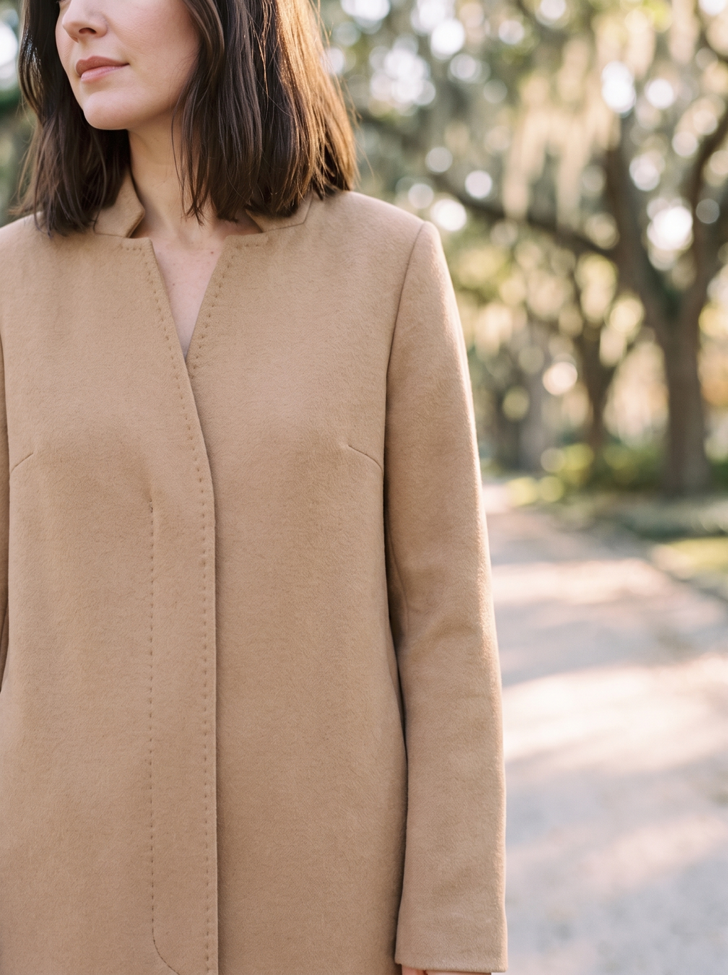 Colette Collarless Coat - detail