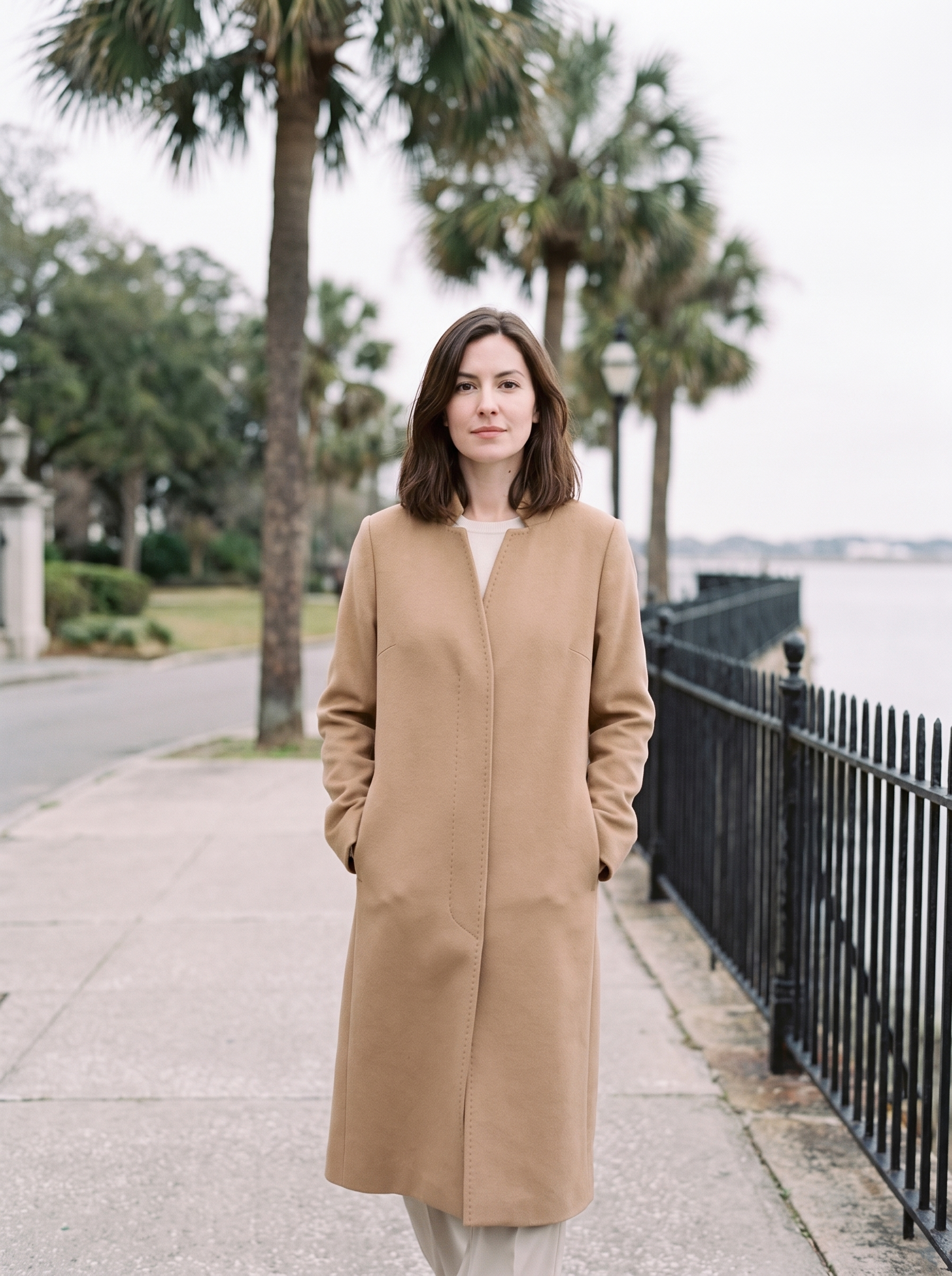 Colette Collarless Coat - street
