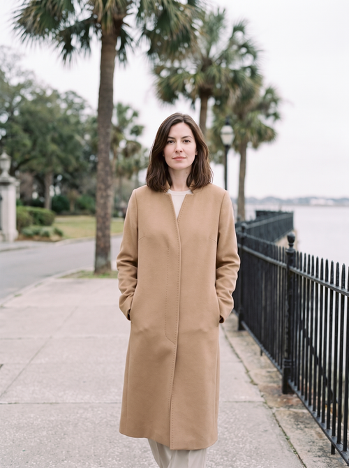 Colette Collarless Coat - street