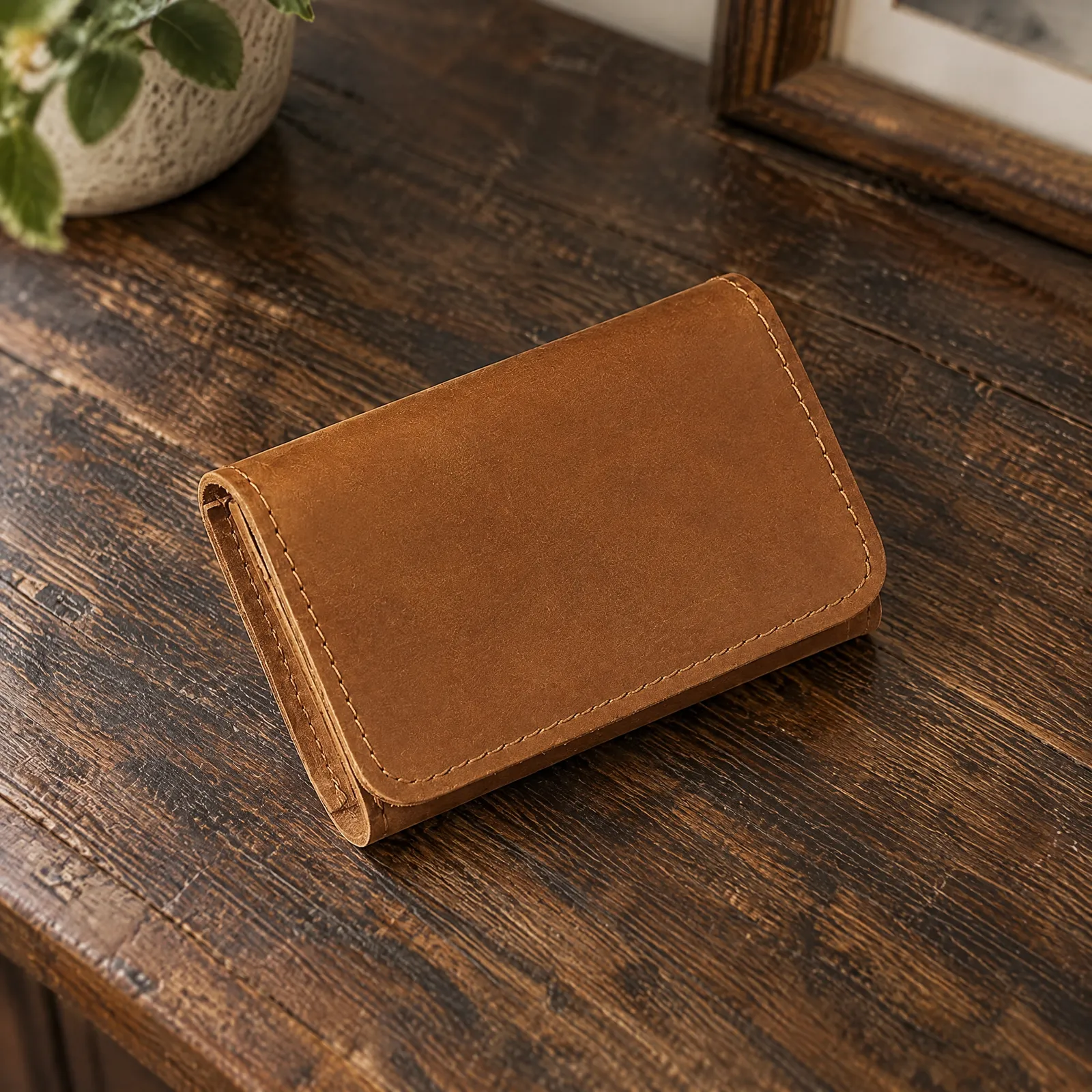 Miles Leather Cardholder Brown lead